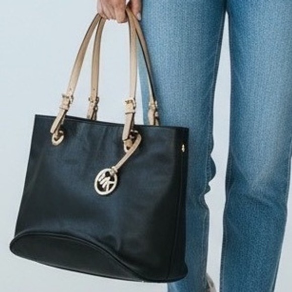 Michael Kors Handbags - Michael Kors Black Leather Tote Bag Gold Hardware soft S 16. 38T6YTTT8L